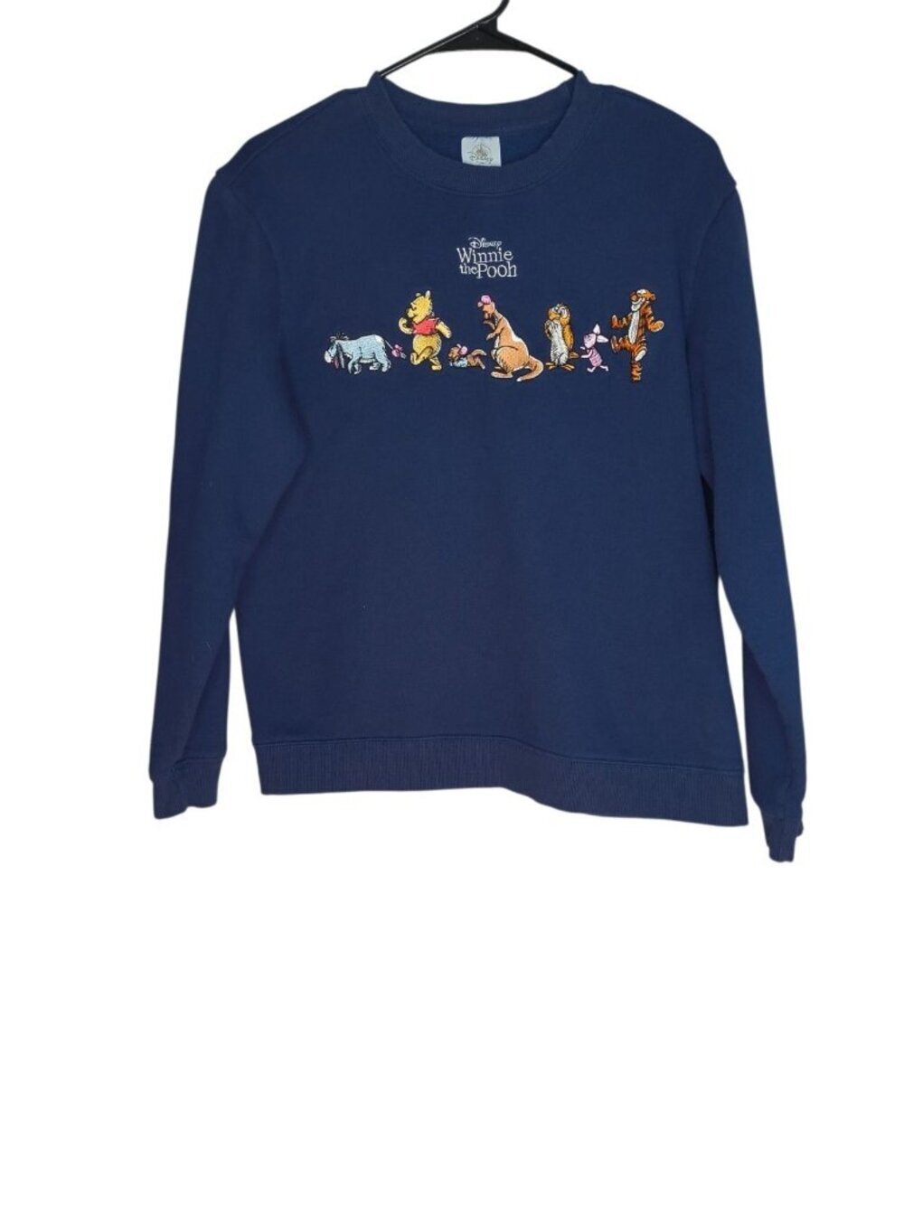 Disney Navy Blue Winnie The Pooh Embroidered Pullover Sweater Size Medium